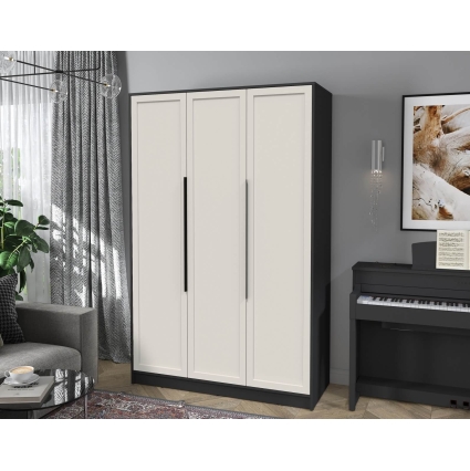 Шкаф распашной Тренд КТ-Ш3 (Антрацит ЛДСП/ Кашемир ЛМДФ) Ш1360 В2128 Г547